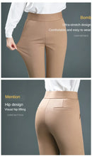 Ladies Casual Leggings Elastic High Waist Work Pants Fat Man Trousers Spring Summer Commuter Dress Trousers Straight Pants