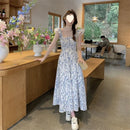 Summer Fresh French Style Sleeveless Dress Soft Backless Slim Fit High Waist Appears Slim Long Dress Women