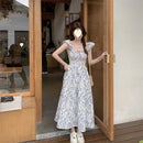 Summer Fresh French Style Sleeveless Dress Soft Backless Slim Fit High Waist Appears Slim Long Dress Women