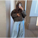 Women's Casual Hooded Short Trench Coat Lapel Single-Breasted Full Sleeve Loose Jacket Autumn 2025 Street All-match Outerwear