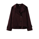Women's Casual Hooded Short Trench Coat Lapel Single-Breasted Full Sleeve Loose Jacket Autumn 2025 Street All-match Outerwear
