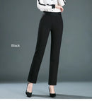 Ladies Casual Leggings Elastic High Waist Work Pants Fat Man Trousers Spring Summer Commuter Dress Trousers Straight Pants