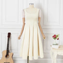 ZANZEA Women Sleeveless Tank Dress Vintage Solid A-line Dresses 2024 Summer Holiday Waisted Robe Casual Square Collar Midi Robe