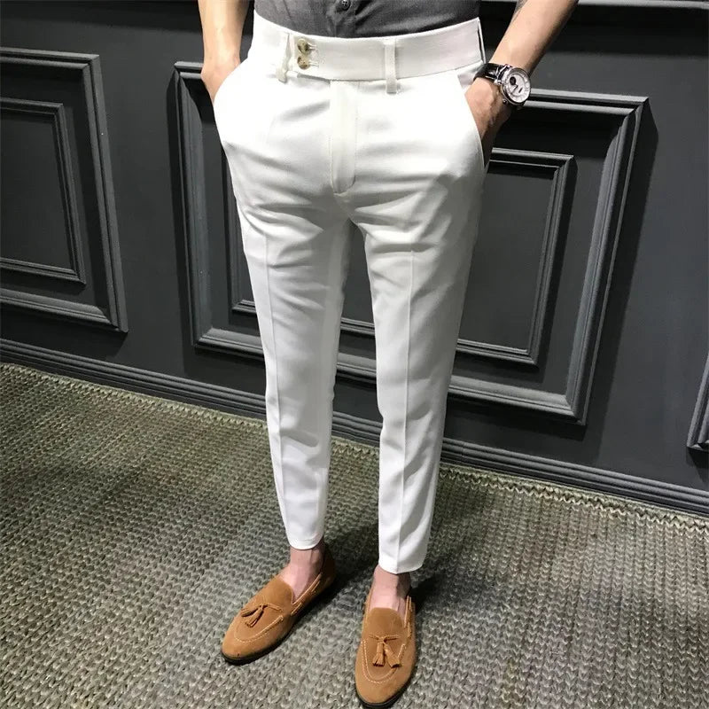 Elegant White Men's Pants