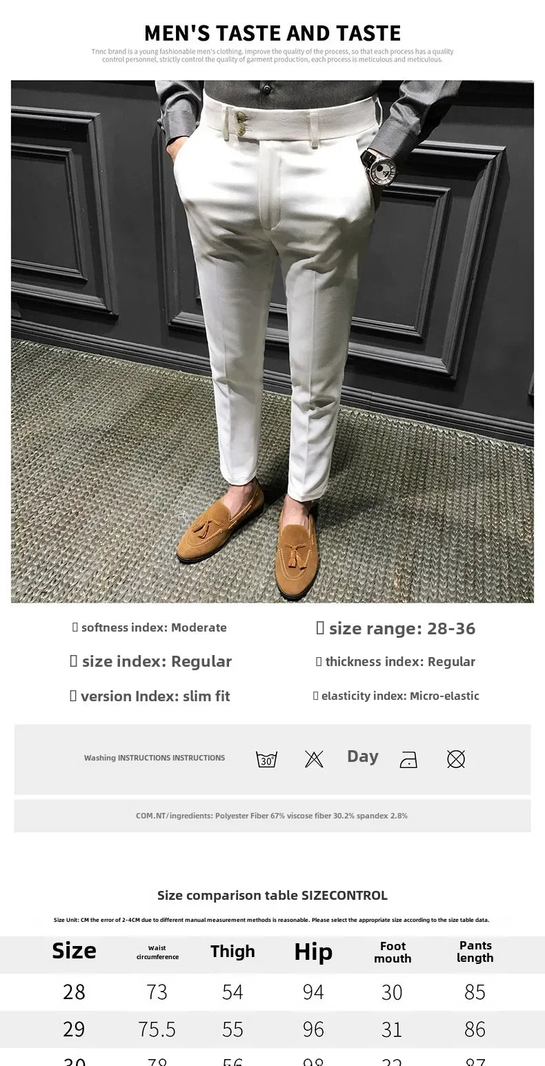 Elegant White Men's Pants