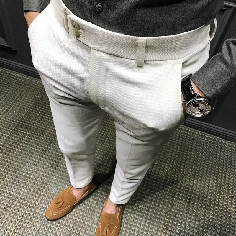 Elegant White Men's Pants