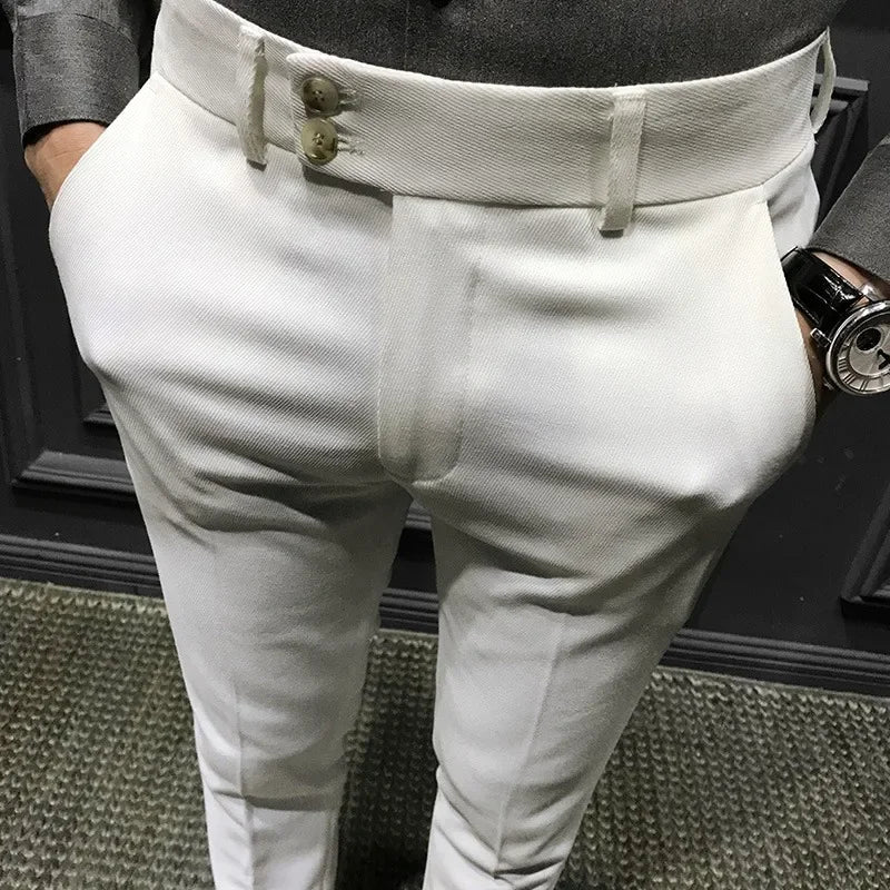Elegant White Men's Pants