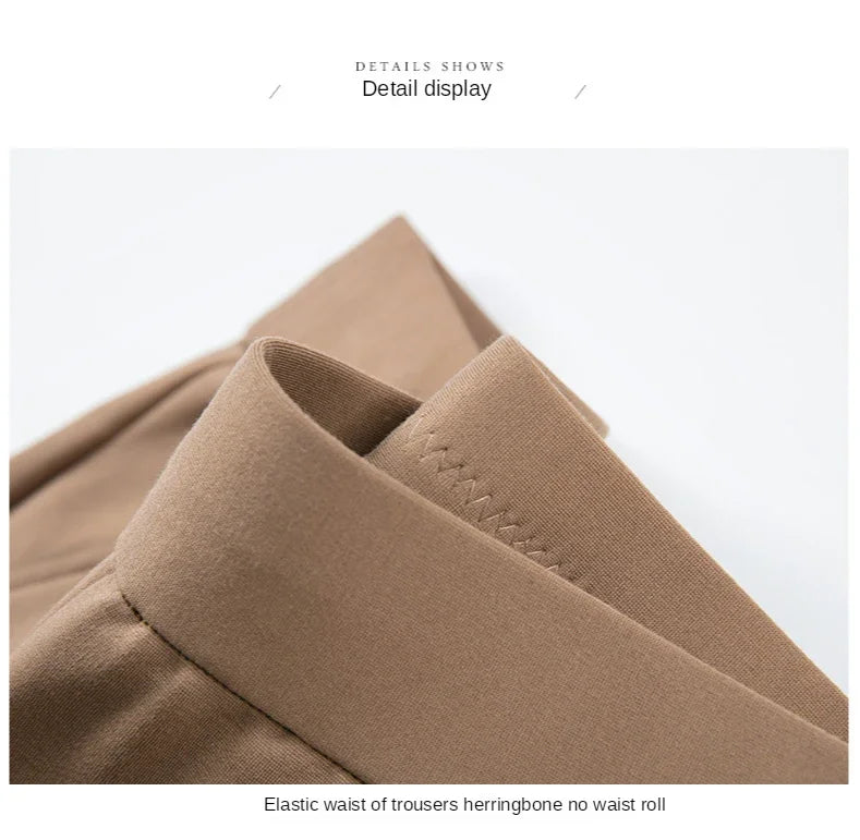 Ladies Casual Leggings Elastic High Waist Work Pants Fat Man Trousers Spring Summer Commuter Dress Trousers Straight Pants